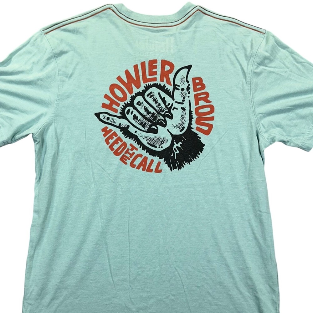 Howler Brothers Mens Heed the Call Graphic Pocket T-Shirt Seafoam Green Small
